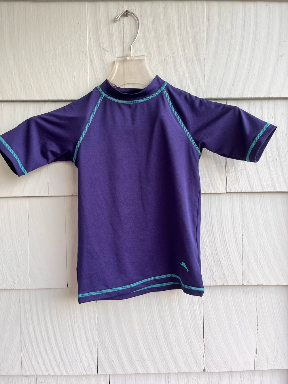 Tommy Bahama Blue Kids Short-Sleeve Rash Guard with Teal Trim